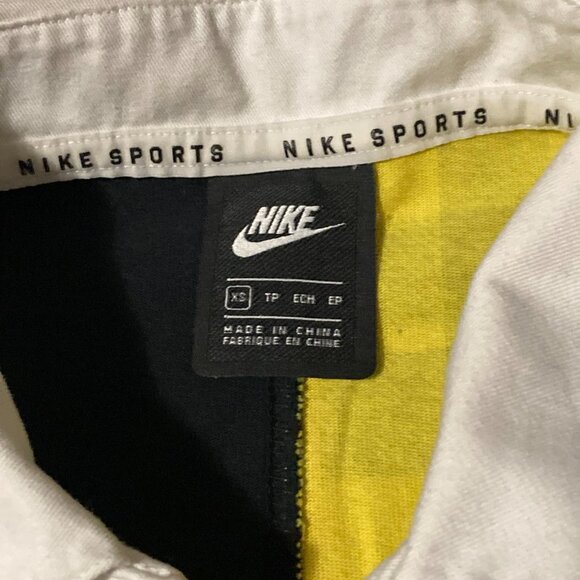 Nike Sports Women's long sleeve Cropped yellow plaid multicolor sweatshirt XS - Picture 8 of 10